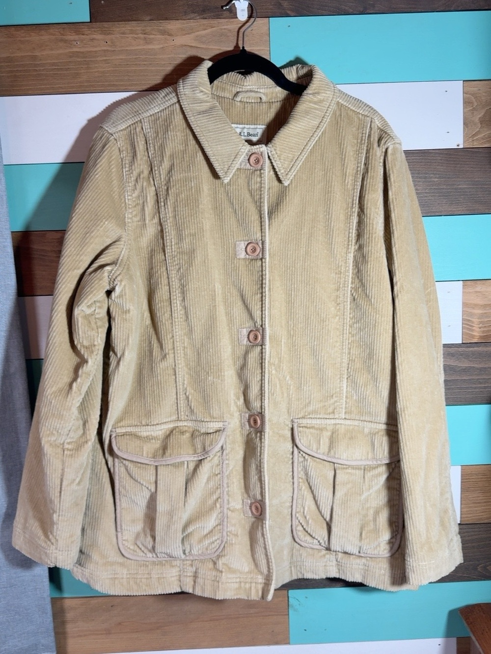 Vintage LL Bean Women’s XL Corduroy Barn Coat Thinsulate Lined Tan 90s
